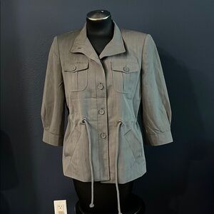 Anne Klein Suit sz 8 charcoal gray suit jacket with drawstring waist